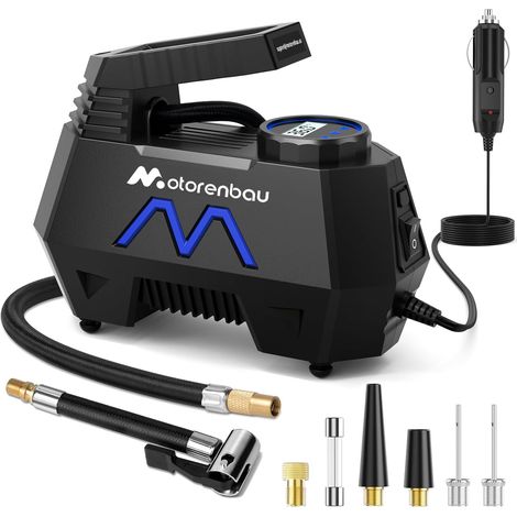 Gonfleur de pneus Portable, compresseur d'air 150 PSI pour pneus de Voiture, Accessoires Auto, Pompe Automatique 12 V CC avec manomètre numérique et lumière LED pour Moto, vélo, Ballon