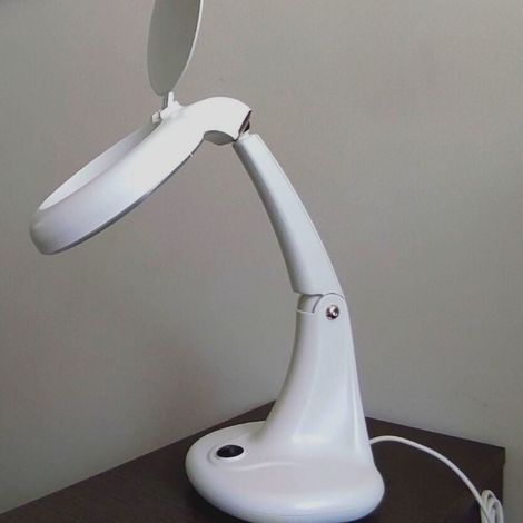 Lampada con Lente Professionale Ingrandimento 3x/12x, 12w T.4 Bianca