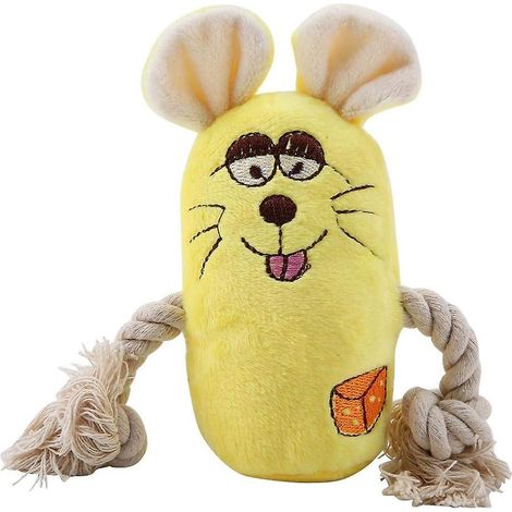 Jouet interactif en peluche couineuse pour chiens de petite et moyenne taille - Jouet de dentition résistant aux formes animales amusantes (1/4)