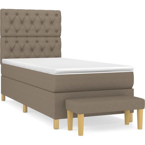 Maison Exclusive - Giroletto a Molle con Materasso Tortora 80x200 cm inTessuto (1/5)