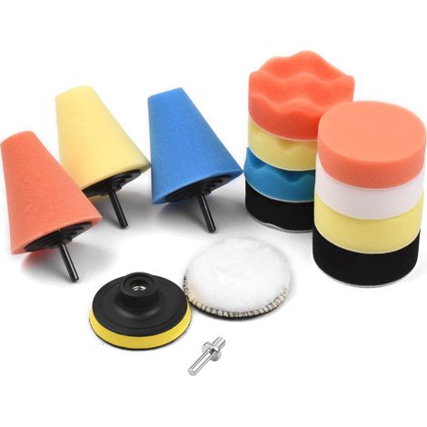 Juego de 14 almohadillas de pulido, disco de pulido de 7,6 cm (3 pulgadas) con bolas de espuma, para el mantenimiento de los bujes, pulido y encerado de su automóvil. (1/5)