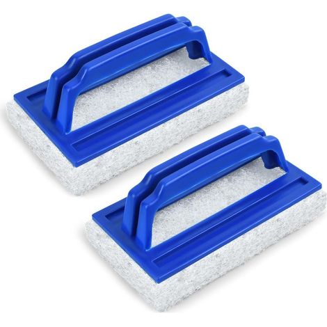 2-teiliges Wasserlinien-Schwammbürsten-Set, Poolreinigungsbürste, Poolschwammbürsten, Zauber-Poolschwamm, Poolboden- und Wandbürste, Poolbürste mit Griff, zur Schmutzentfernung (1/5)