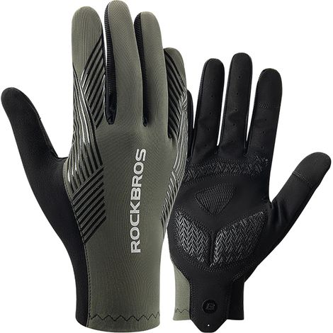Gants de cyclisme à rembourrage intégral, taille L - Verts (1/4)