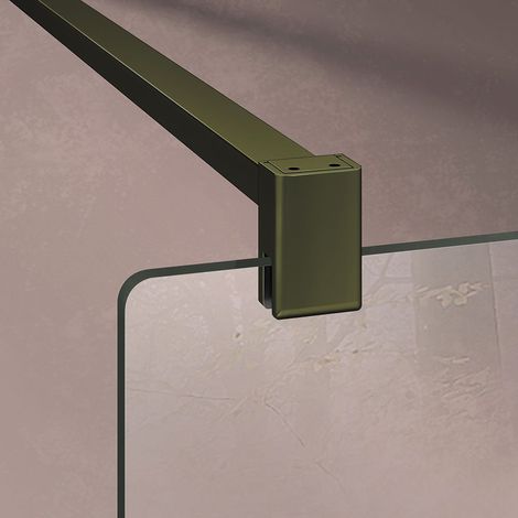 GRAND VERRE Barre de renfort recoupable pour porte et paroi de douche en alu bronze 90cm (1/3)