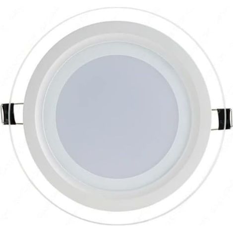 Faretto a Incasso LED Soffitto Rotondo Vetro Bianco 18w Luce Fredda Alette Molla (1/5)