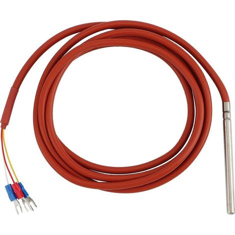 Sonde de température PT100 RTD 6 mm x 80 mm, classe B, revêtement gel silicone 2 m (1/5)