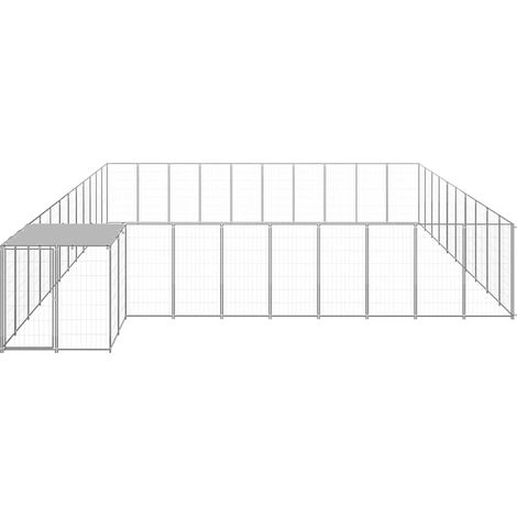 Maison Exclusive - Gabbia per Cani Argento 31,46 m² in Acciaio (1/5)