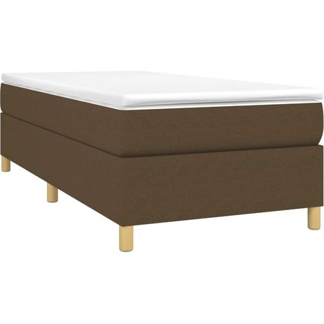 vidaXL Sommier à lattes de lit avec matelas Marron foncé 90x190 cm