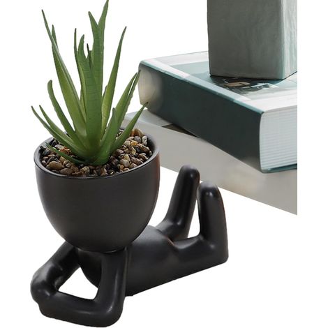 Vases en céramique pour Fleurs, vases Modernes pour la décoration intérieure, Planteurs de Personnes Tête Face Planteur, Pot de, Pots Succulents en Forme de Corps Humain pour Mini et Autres (1/5)