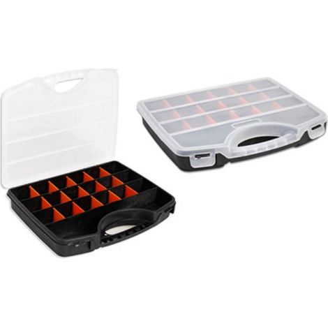 TRADE SHOP - Cassetta Porta Utensili 20 Scomparti Valigetta Plastica Attrezzi Organizer Accessori - (1/4)