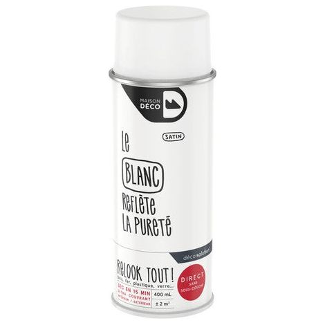 Peinture aérosol relook tout MAISON DECO blanc satiné 0.400 L (1/3)