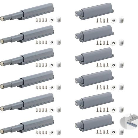 GDHZS- 12 Pièces Poussoir Porte Placard, Verrous Magnétiques à Pression Amortisseur Porte Placard Ouvrir Magnétique Loquets Magnétique Push to Open Aimant (1/5)