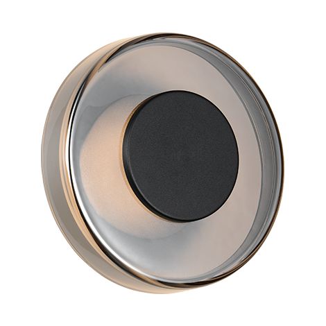 Applique LED, metallo, nero opaco, 22x22x11,5 cm, Celeste (1/5)