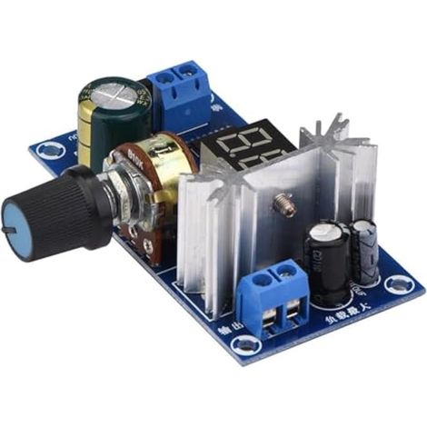 Régulateur de tension ajustable, plaque d'alimentation CC 1,25 V-28 V avec dissipateur thermique pour entrée CA/CC, tubes d'affichage numérique, condensateur haute capacité (1/5)