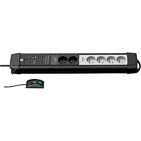 Bloc de 6 Prises avec interrupteur déporté 3 m H05VV-F 3G1,5 Noir/Gris (1/3)