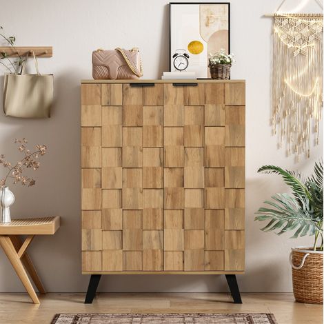 mobile contenitore scarpe 80,5 cm legno geometrico OKMYHOME (1/5)