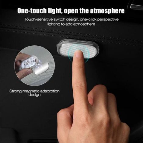3 Pièces Tactile Plafonnier de Voiture Magnétique-Portable Éclairage Intérieur de Voiture pour Voiture Camion Placard Camping Carav (1/4)