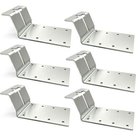 Support de poteau en T en 6 pièces, support de montage vertical d'angle pour poteaux de clôture en forme de T. (1/4)
