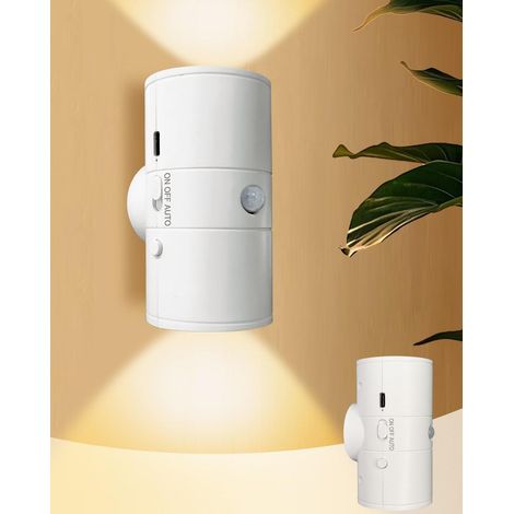 1 veilleuse LED pour couloir avec détecteur de mouvement, veilleuse de chevet, applique murale intensité variable, escalier, magnétique, 3000 K (1/5)