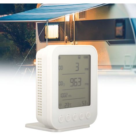 PT04 Weißgaswarngerät für Camping, Fahrzeugmontage, 7-in-1: Kohlendioxid-Barometer, Thermometer und Hygrometer, 5 V (1/5)