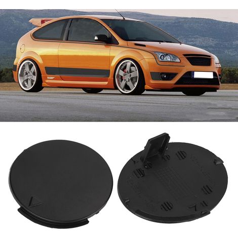 Cache avant remorquage bouchon couvercle 17A989ABXWAA compatible Ford Focus MK2 2007-2011, capuchon crochet attelage noir plastique, pièce carrosserie extérieure. (1/5)