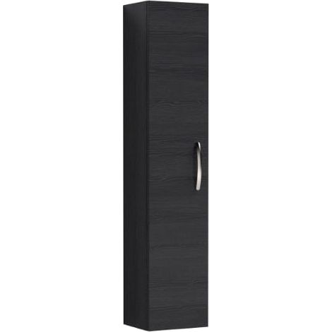 Nuie Athena Wall Hung 1-Door Tall Unit 300mm Wide - Charcoal Black (1/5)