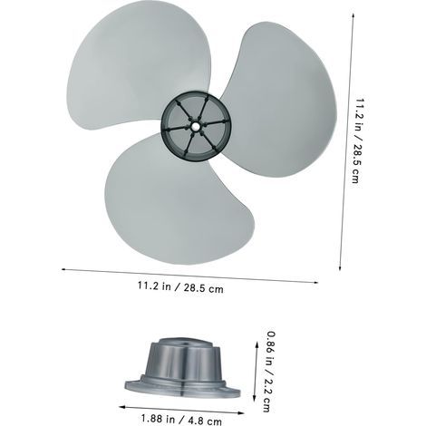 2 Pièces Pales De Ventilateur Remplacement Du Ventilateur De Sol Échappement Ventilateur Portatif Électrique Évent Voiture Ventilateur Sans Lame Mini-ventilateurs Black Plastique (1/3)