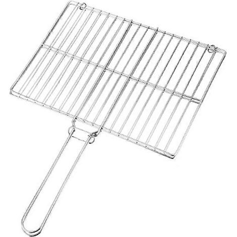 Grille plate pour barbecue, idéale pour maintenir les aliments en place lors de la cuisson au barbecue en extérieur. (1/4)