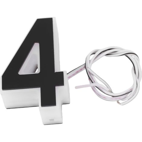 Plaque de numéro de maison LED avec prise, rétroéclairée, pour porte extérieure, pour maisons et commerces (4 unités) (1/5)