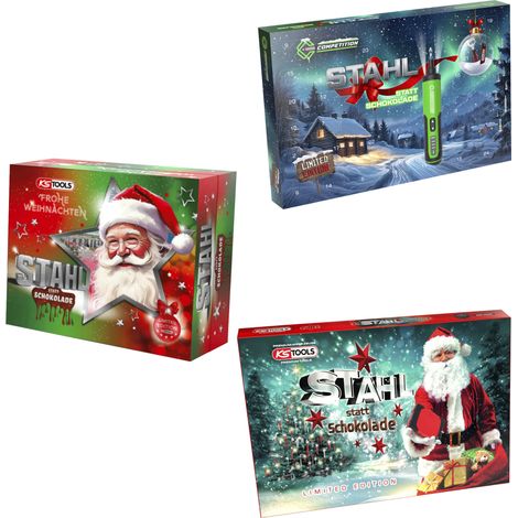KS TOOLS Adventskalender MEGA-Paket 2025 mit 3 Adventskalender, 96-tlg.