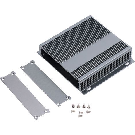 Elektrogehäuse aus Aluminiumlegierung, Projektanschlussdose, integriertes Gehäuse 31 x 143 x 130 mm, mattgrau (1/5)