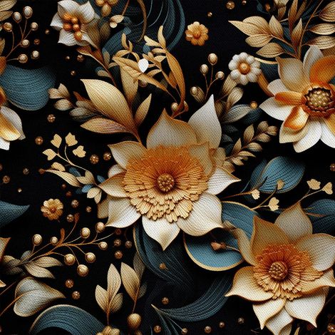 Tela Oxford decorativa para exteriores - Motivo floral I DX5601 (1/5)