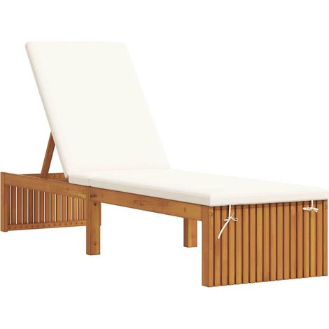 Chaise longue  Transat  Bain de soleil Huile Naturelle 200 x 55 x 94 cm Bois d'acacia massif (1/5)