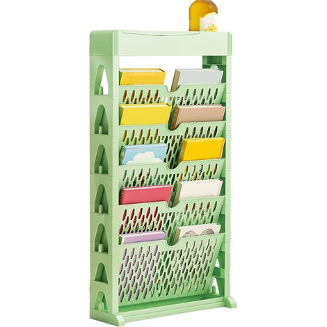 Bücherregal, Aufbewahrungsregal, kleines Bücherregal, Bücherschrank mit großem Fassungsvermögen, leicht zugänglich, für Wohnzimmer und Schlafzimmer, einreihig, 5-lagig, grün (1/5)