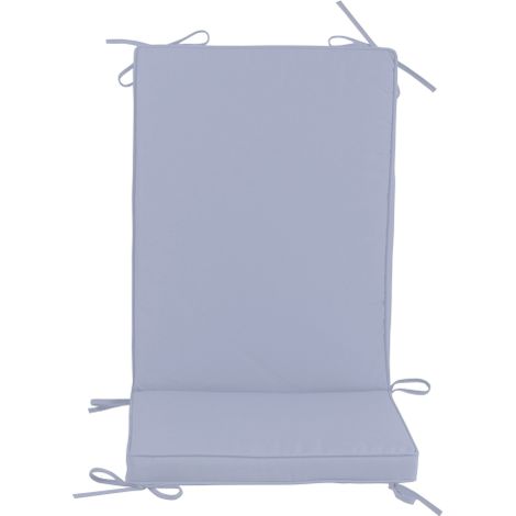 Coussin box pour fauteuil avec dossier moyen gris perle 93x41x5 cm pour jardin exte'rieur