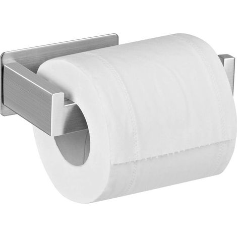 Soporte para papel higiénico, dispensador de papel higiénico, acero inoxidable adhesivo, para cocina y baño, color plata. (1/5)
