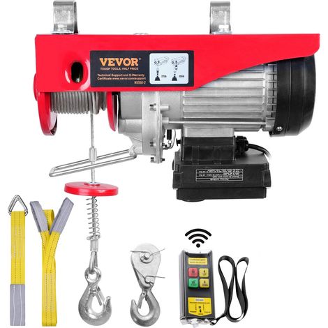 Treuil à Câble Électrique 250 kg Palan Électrique avec Télécommande sans Fil 510 W Treuil-Palan 10 m/min Hauteur de Levage Câble Simple 12 m Moteur pour Garages Entrepôts Usines (1/5)