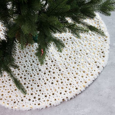 Weihnachtsbaumdecke 90 cm, Sternen-Weihnachtsbaummatte, Weihnachtsbaumuntersetzer, Weihnachtsbaumuntersetzer für Partys, Weihnachtsbaumdekoration, Heimdeko (1/5)