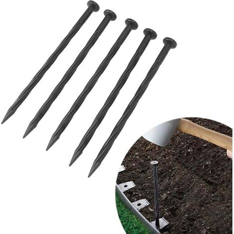 Piquets d'ancrage en plastique rigide pour bordures de paillage – Lot de 50 unités, idéal jardin et extérieur (1/4)