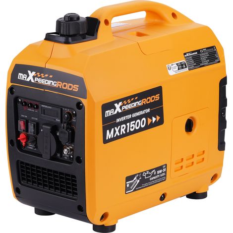 [JAMAIS UTILISE] Maxpeedingrods – Groupe électrogène inverter à essence 1200W – Silencieux 58dB – 230V 4 temps – Autonomie 7h – Léger 14kg pour camping et secours