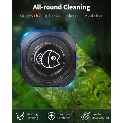 Brosse magnétique pour nettoyage aquarium, aimant nettoyeur de vitre pour aquarium en verre