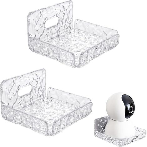 Petite Etagere Murale, Support Camera,Tablette Murale,sans Perçage, pour Caméras de Surveillance, Adaptées Au Salon, À la Chambre, À la Salle de Bains Et À la Cuisine,2 Pièces (1/5)