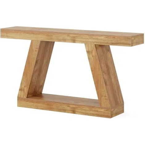 Tavolo consolle da ingresso in MDF effetto legno naturale 140 cm (1/5)