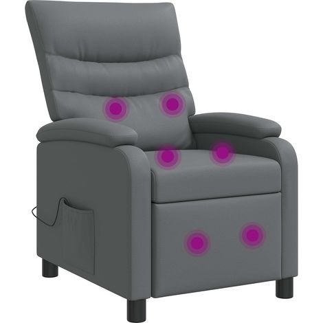 Massage Relaxsessel Grau Kunstleder vidaXL (1/5)
