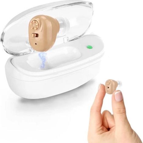 Amplificatore per apparecchi acustici, ricaricabile, adatto ad anziani e adulti. (1/5)