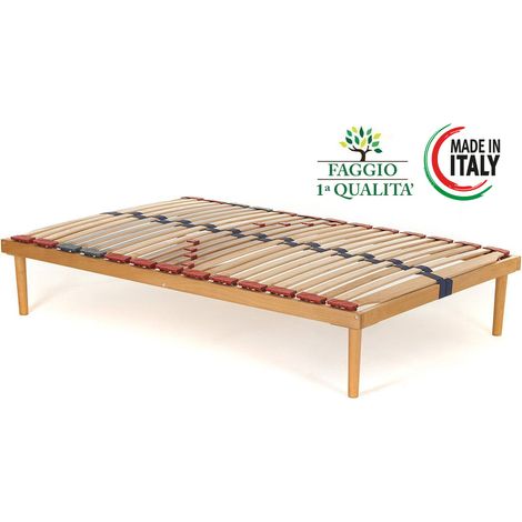 Rete piazza e mezza modello Dynamic misura 120x200 in legno di faggio con doghe ammortizzate e basculanti e regolatori di rigidità zona lombare - Materassimemory.eu (1/3)