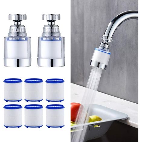 2Pièces Mousseur Robinet Filtre Eau Robinet Filtre Robinet Embout Robinet Cuisine Filtre a Eau Robinet Convient pour la Filtration de l'Eau du Robine (1/5)