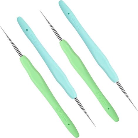 Kit de 4 crochets pour dreadlocks (0,5 mm et 0,75 mm), outils pour la création de dreadlocks. (1/5)