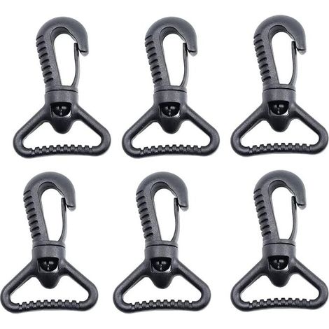 Mousquetons en plastique, mousqueton pivotant en plastique pour porte de poussée - Mousqueton rotatif - Mousqueton rotatif - Fermoir à boucle pour sangle, Noir(3.2cm) (1/4)