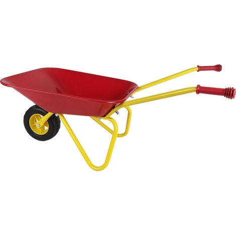 Brouette en métal pour Enfant Rouge/Jaune Charge maximale 5 kg Jouet pour Enfants à partir de 18 Mois (1/5)